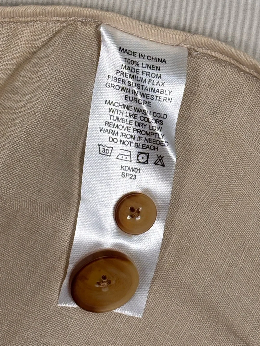 Quince 100% European Linen Blazer Jacket Driftwood Beige Size Medium